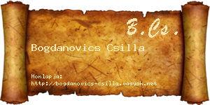 Bogdanovics Csilla névjegykártya