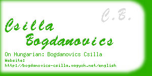 csilla bogdanovics business card